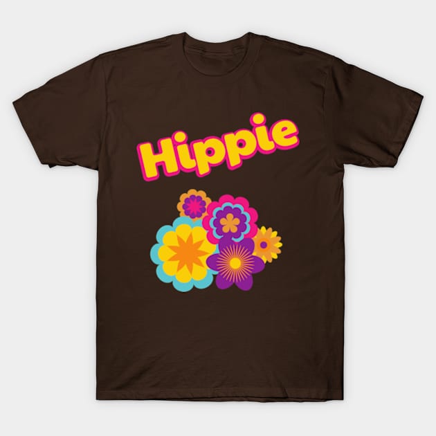 Hippie Soul peace love and flowers T-Shirt by Retro Comic Books